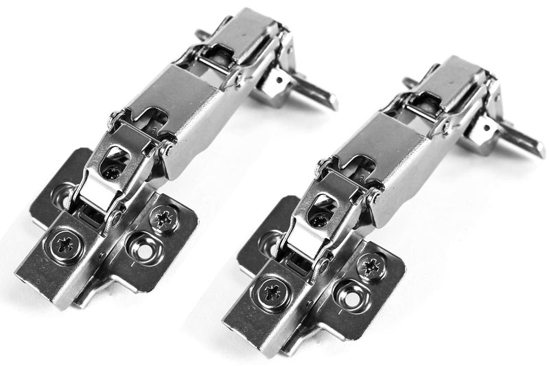 Berta 2-Pack 165 Degree Hinges Frameless Cabinet Doors Hinges Concealed Hydraulic Adjustable Mounting Hinges Soft Closing Nickel-Plated Steel Buffer Dampers for Wardrobe,1 Pair (Full Overlay) - Image 1